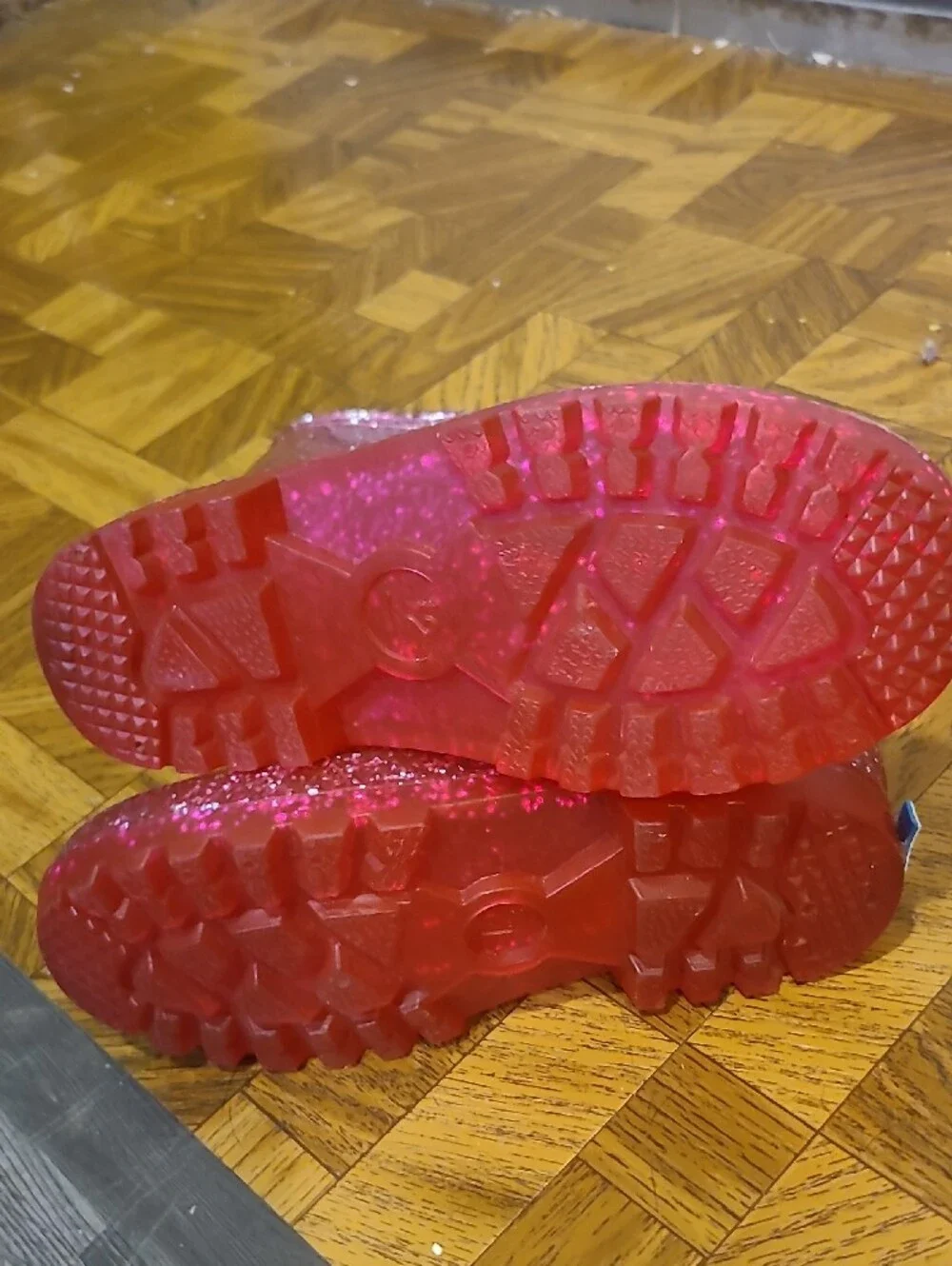 Sparkle Splash Kids' Pink Glitter Rain Boots